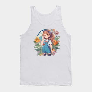 Girl wearing overalls Tank Top